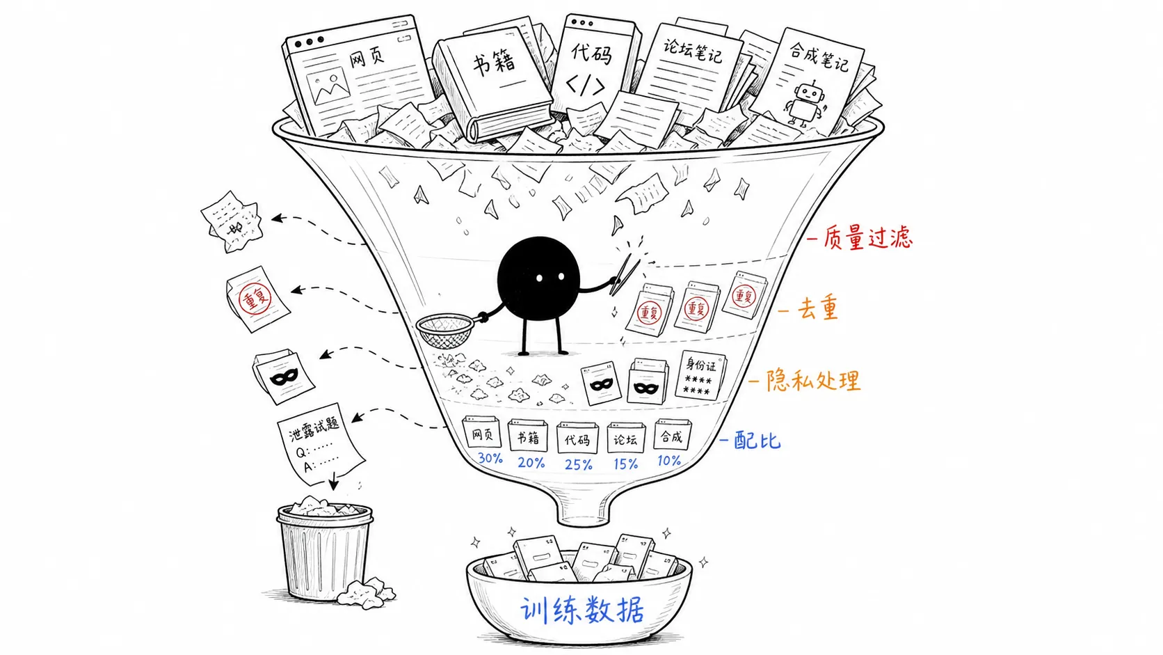 训练数据配方漏斗